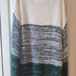 Umgee Colorblock Sweater - Cream, Gray, and Green